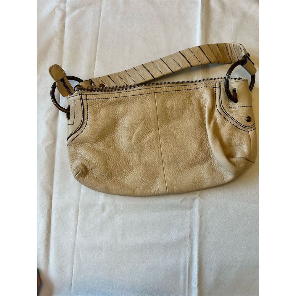 Franco Sarto Women's White Studded Floral Leather Shoulder Bag - Picture 6 of 14